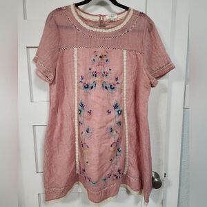 Pink Embroidered Dress